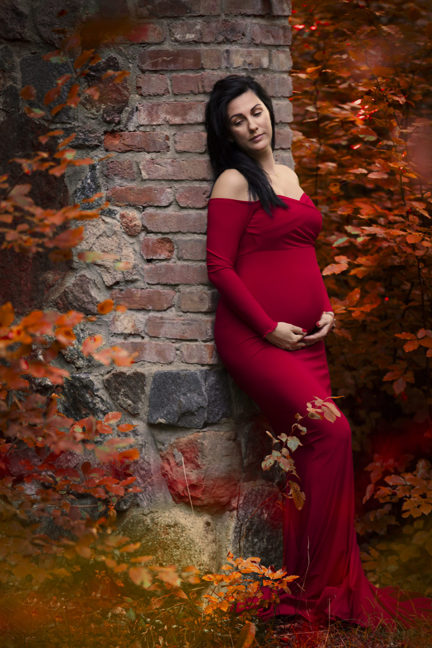 Sesja ciążowa las jesień Ustka Słupsk Kasia 4